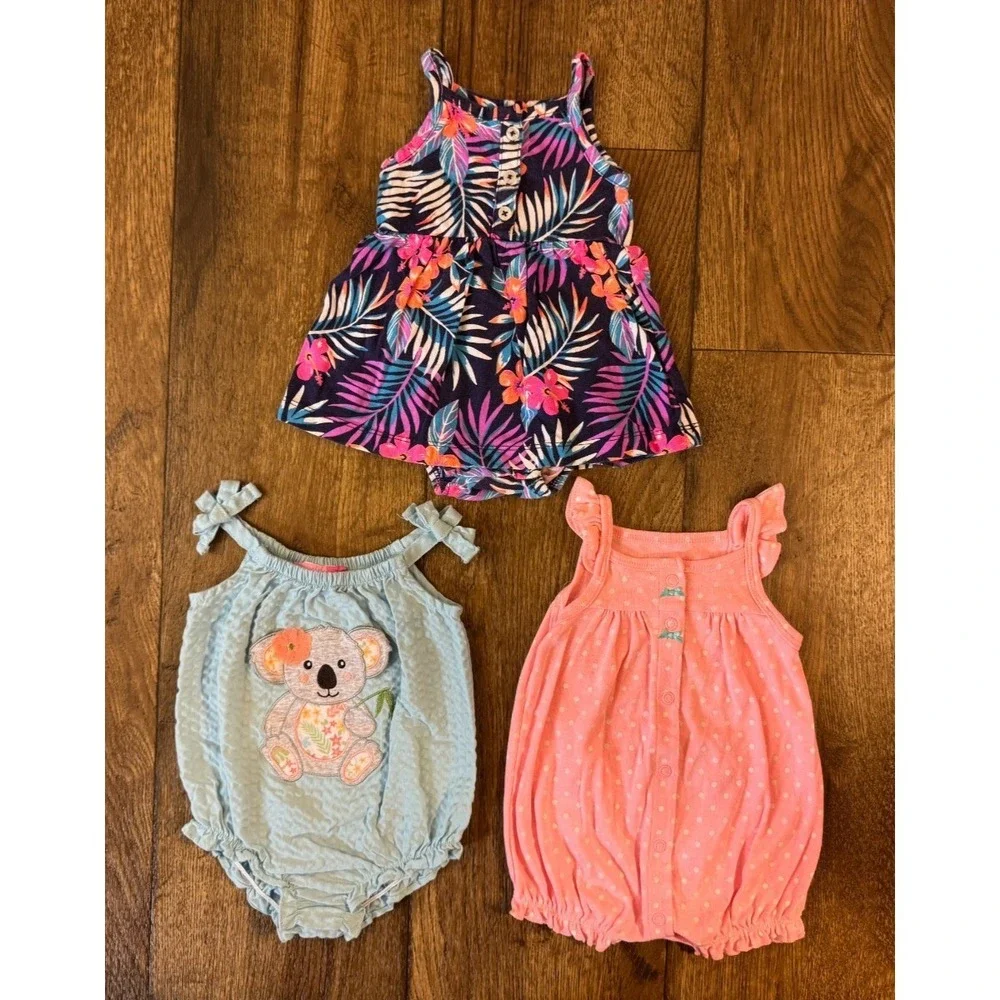 Carters Baby Girl Clothes Lot 3 Months Dress Rompers Outfits Summer Bundle Koala